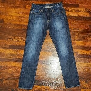 Lucky Brand 410 Athletic Fit Dark Indigo Blue Straight Leg Jeans 32" Inseam